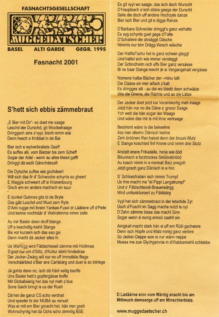 Sujet: S'hett sich ebbis zämmebraut